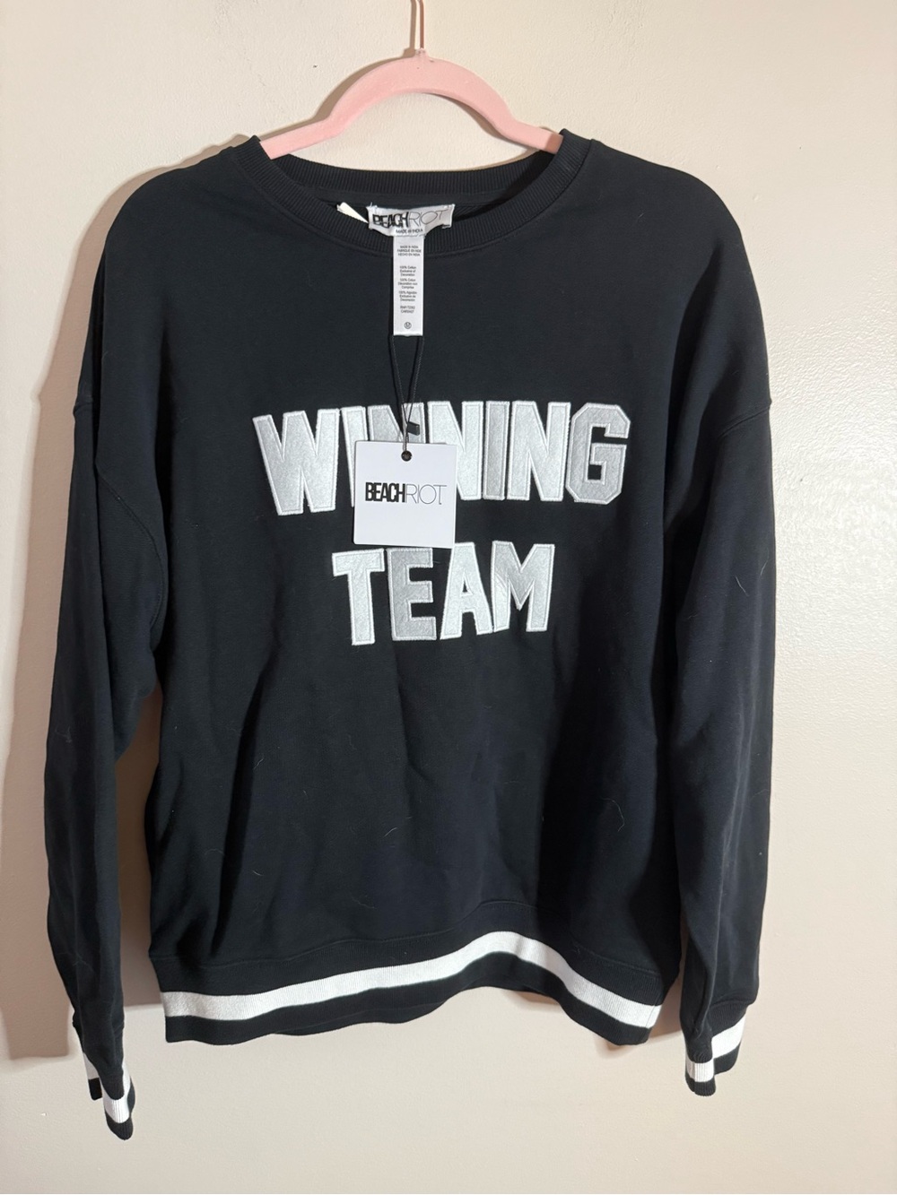 Beach Riot Black Sweatshirt with White